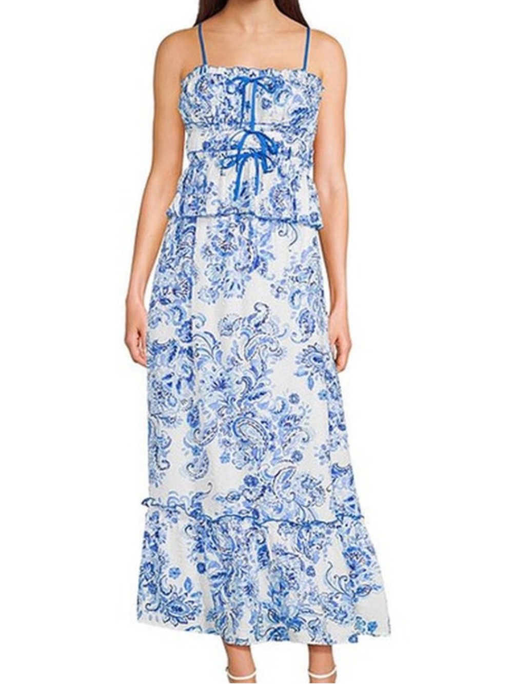NWT ANTHRO TCEC Blue Paisley Maxi skirt set  size small